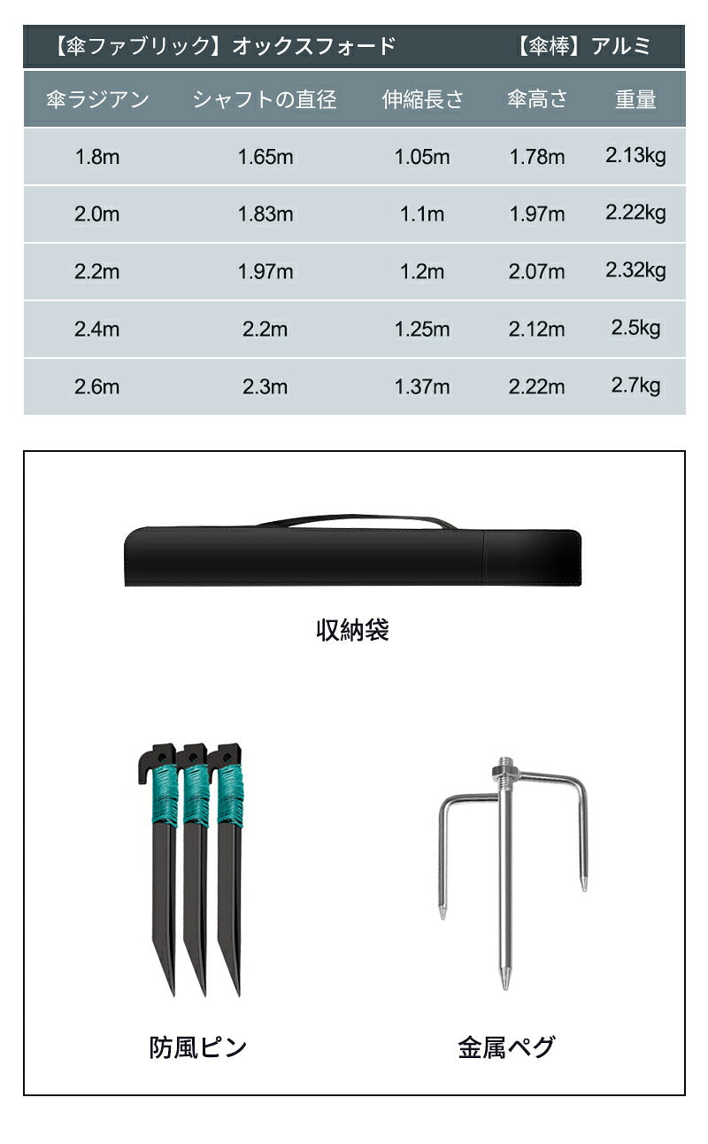 釣り用傘 フィッシングパラソル パラソル 釣り 傘 日傘 雨傘 ビーチパラソル 釣り用品 防水 防風 日除け 遮光断熱 360度回転 収納袋付き 角度調節 UVカット日よけ 大型 雨天兼用 アウトドア パイプ直径25mm 大きい 黒 角度調節