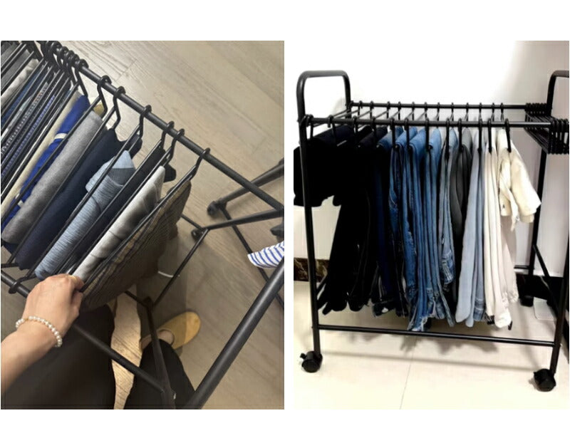 スラックスハンガー 20本掛け パンツハンガー 24本/30本掛け ズボン 収納 キャスター付き スチール製 送料無料 押入れ ハンガーラック 衣類収納 ウォーslack-hanger