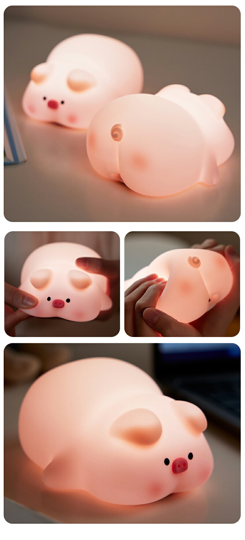 ルームライト LED 授乳ライト ナイトライト 寝室 子供 タイマー かわいい 3段階調光 ベッドサイドランプ 間接照明 卓上 インテリアライト 授乳 常夜灯 ベッドサイド 停電灯 シリコン 常備灯 読書灯 癒し コードレス スマホスタンド