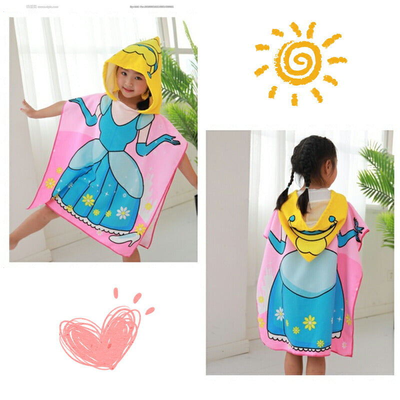 吸水タオル 着替えタオル ポンチョタオル キッズ 子供用 吸水速乾 マイクロファイバー スイムタオル 水着 ウェットスーツ お風呂上り 海 プール ビーチタオル copysku-34