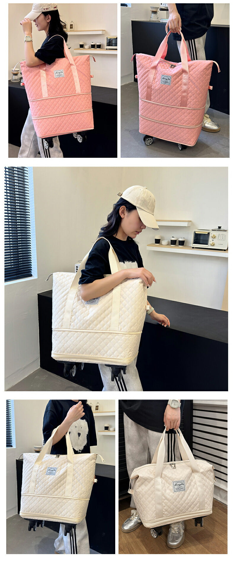 【3段階拡張】ボストンバッグ 旅行バッグ 軽量 拡張可 4way レディース キャスター付き キャリーバッグ 折りたたみ 乾湿分離 大容量 メンズ 機内持ち込みtravelbag-004