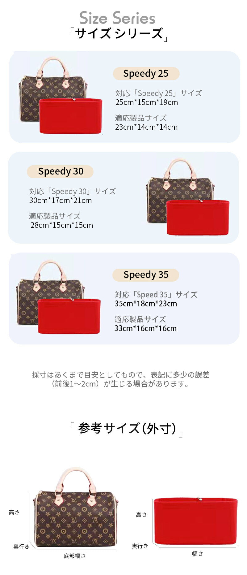 バッグインバッグ SPEEDY対応 スピーディ25バッグインバッグ 型崩れ防止 自立 軽い インナーバッグ 高品質素材 フェルト おしゃれ コンパクト 大容量 binbag-lv4001