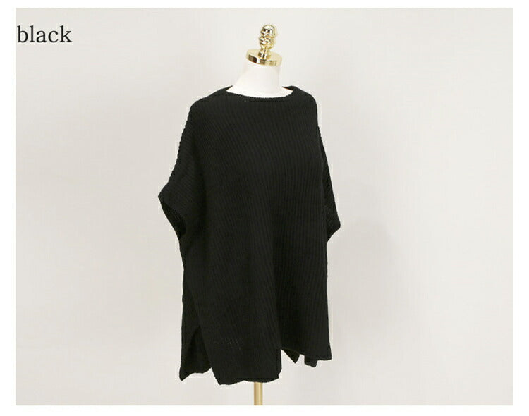 ニット ベスト ロング レディース サイドスリット おしゃれ 秋 ネイビー セーター 丸首 ニットベスト オーバーサイズ 大きいサイズ 秋冬 カジュアル ウール vest-001