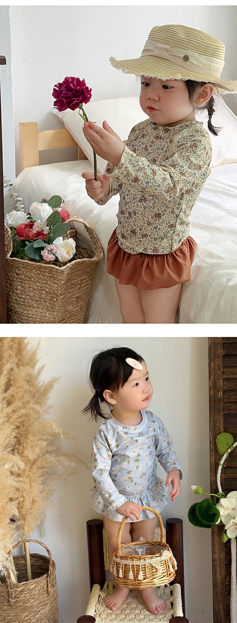 水着 女の子 ベビー水着 半袖 ロンパース キャップ付き キッズ水着 2点セット 子供水着 オールインワン つなぎ UVカット UPF50+ ベビー キッズ 女児 子供用 ガールズ 80~130 保育園 水遊び 幼稚園 プール 海水浴 日焼け対策