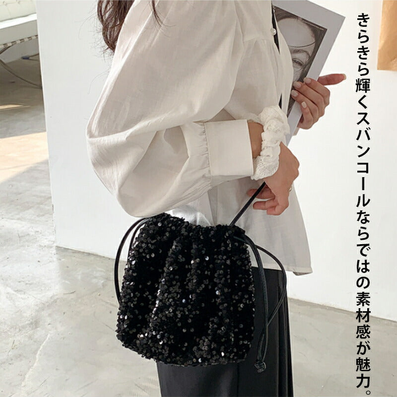 シスパンコール トートバッグ ショルダーバッグ 2way 斜めがけ 肩掛け 巾着バッグ ハンドバッグ ミニトート バッグ ワンハンドル フォーマル おしゃれ 上品 結婚式 パーティー 二次会 光沢 軽量 大容量 入園式 卒園式 入学式 卒業式 謝恩会 母の日 ショルダー マチ広 誕生日