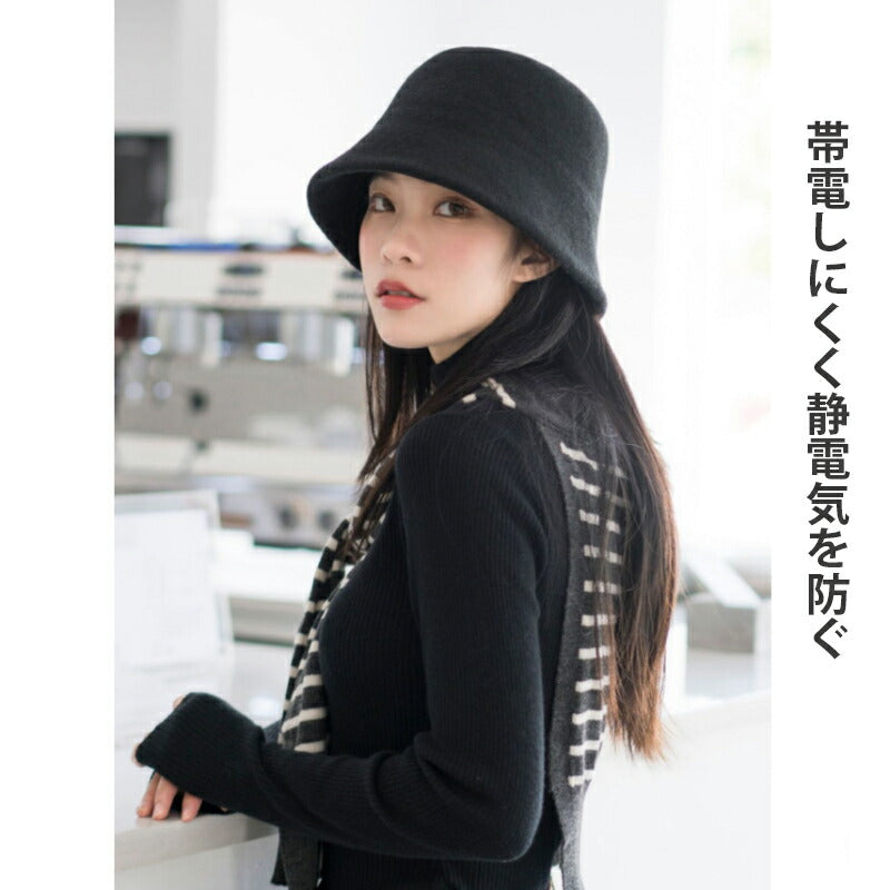 ウールハット バケットハット レディース 帽子 ウール帽子 UV 小顔 おしゃれ フェルト 防寒 折りたため プレゼント バケハ 秋 冬 お出かけ 通勤