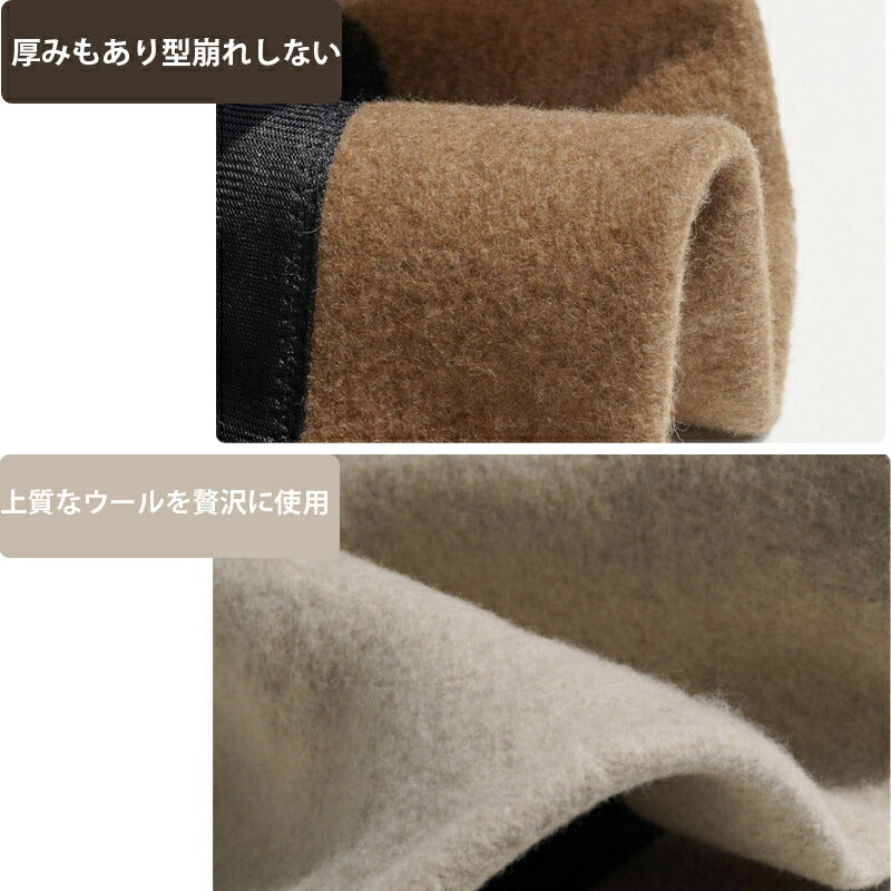 ウールハット バケットハット レディース 帽子 ウール帽子 UV 小顔 おしゃれ フェルト 防寒 折りたため プレゼント バケハ 秋 冬 お出かけ 通勤
