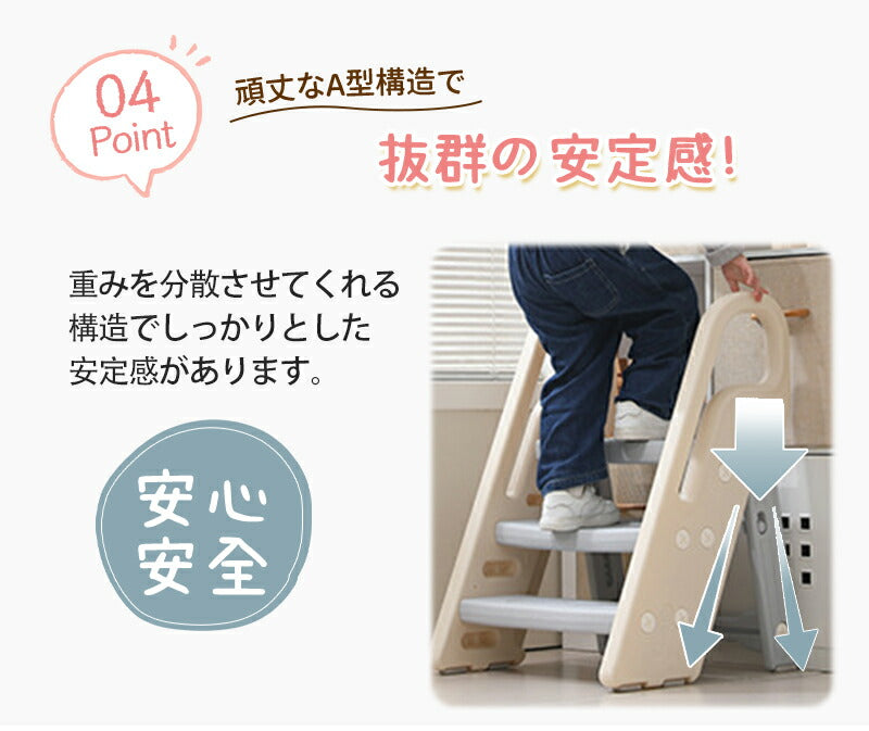 【クーポンで4480円★11日 23:59迄】踏み台 子供 キッズステップ　可変式　ステップ台　２段　3段階 脚立 はしご 幼児 足置き台  ふみ台 子ども 北0326-fumidai-001