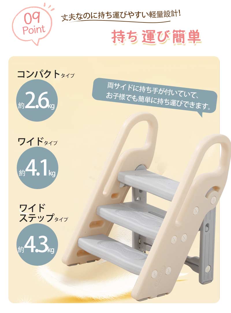 踏み台 子ども ステップ 折りたたみ 踏み台 高さ調節 2段 3段 ステップ台 幼児 台所 アイボリー ふみ台 子供 トイレ キッズ 足置き台 庭手洗い キッズfumidai-001