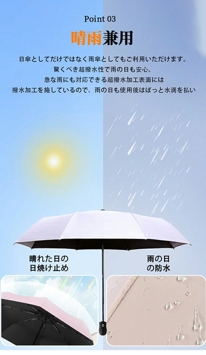 日傘 折りたたみ傘 ワンタッチ 自動開閉 晴雨兼用 傘 折りたたみ傘 日傘 折りたたみ 自動 完全遮光 折り畳傘 撥水 紫外線カット UPF50+ UVカット コンパクト 軽量 レディース 折りたたみ 傘 無地 おしゃれ レーディス 男女兼用 わずか227g 軽い 6本骨 耐強風 頑丈