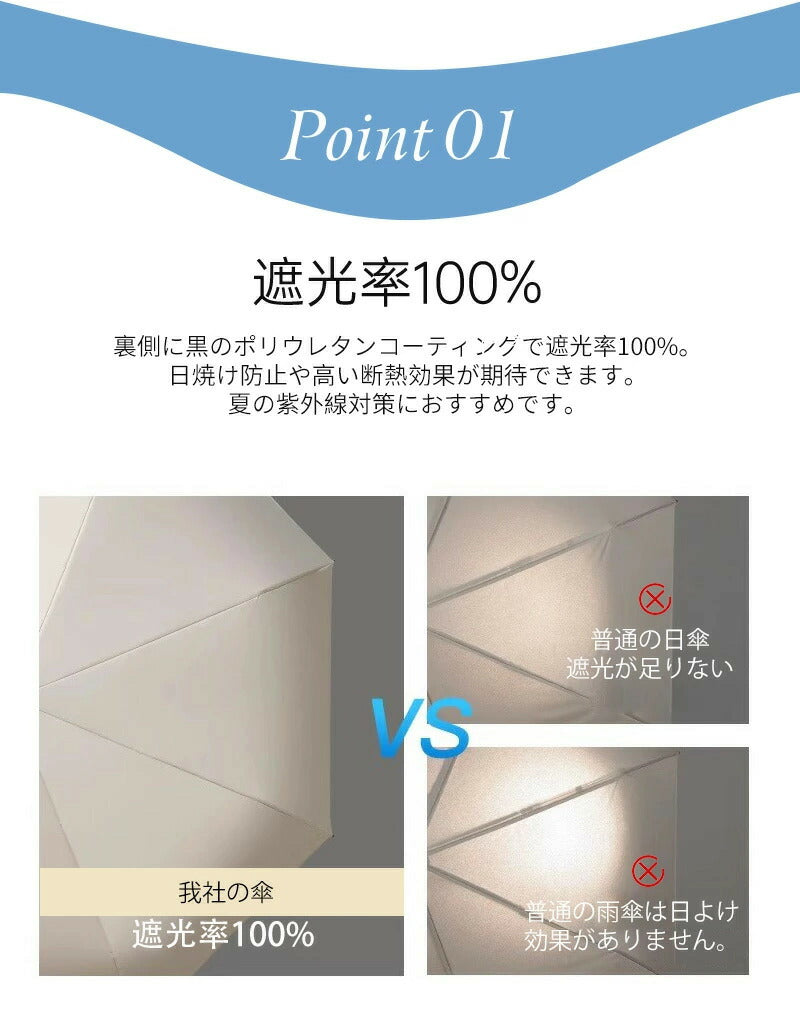 完全遮光 日傘 遮光率100% 折りたたみ 傘 自動開閉 折り畳み傘 軽量 1級遮光 UVカット 大きい レディース メンズ コンパクト 大きめ 防水 ワンタッチ 丈夫 風に強い 女性 10本骨 撥水 軽量  耐風 晴雨兼用 晴雨兼用傘