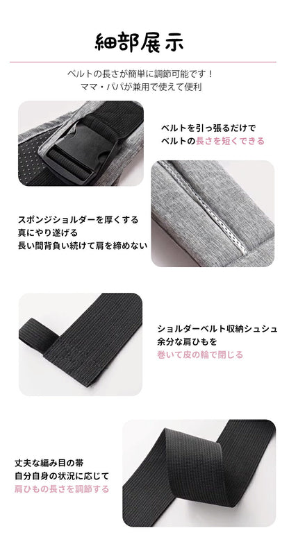 抱っこ紐 コンパクト 抱っこひも サポートバッグ スリング 抱っこ セカンド  おでかけ 片手抱っこ 出産準備 出産祝い プレゼント おしゃれ 簡単 スマート 斜め掛け ベビーキャリア 肩キャリア ヒップシート 20kg 抱っこサポート キッズ