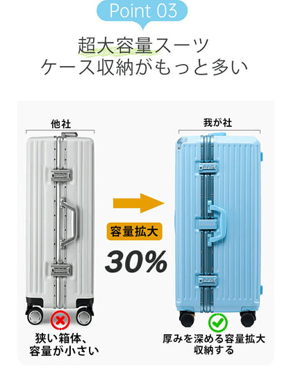 スーツケース キャリーケース 大容量 キャリーバッグ アルミフレーム 多機能 ドリンクホルダー USBポート TSAロック モノ掛けフック 抗菌素材 静音キャスター 耐衝撃ボデ 軽量 旅行 出張 1~3泊 7-15泊 Mサイズ L/ XL/XXL/3XLサイズ
