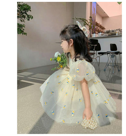 チュール ワンピース キッズ ドレス 半袖 女の子 結婚式 子供服 ベージュ ベビー服 春 夏 秋 フォーマル 膝丈 かわいい 子供 こども服 子ども服 子ども 七五三 ピアノ発表会 音楽会 演奏会 刺繍 キッズ服  シンプル おしゃれ
