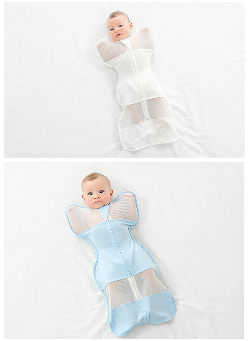 スワドル おくるみ  夏用スワドル 着るおくるみ 手が出せる すわどる  赤ちゃん メッシュ 手が出る アップ 綿100% 新生児 涼しい モロー反射 l 大きいサイズ 夏 春 秋 夜泣き コットン 夏用 年中快適 タイプ 熟睡 安眠 寝返り対策 対策