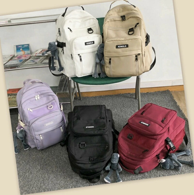 リュック リュックサック レディース バックパック メンズレディース ナイロン 大容量 軽量 撥水 A4 pc 2way ベルト付き 背面 ファスナー ポケットたくさん 男女兼用 通勤 通学 学生 高校生 スポーツ 人気 韓国  旅行 多機能 アウトドア 登山