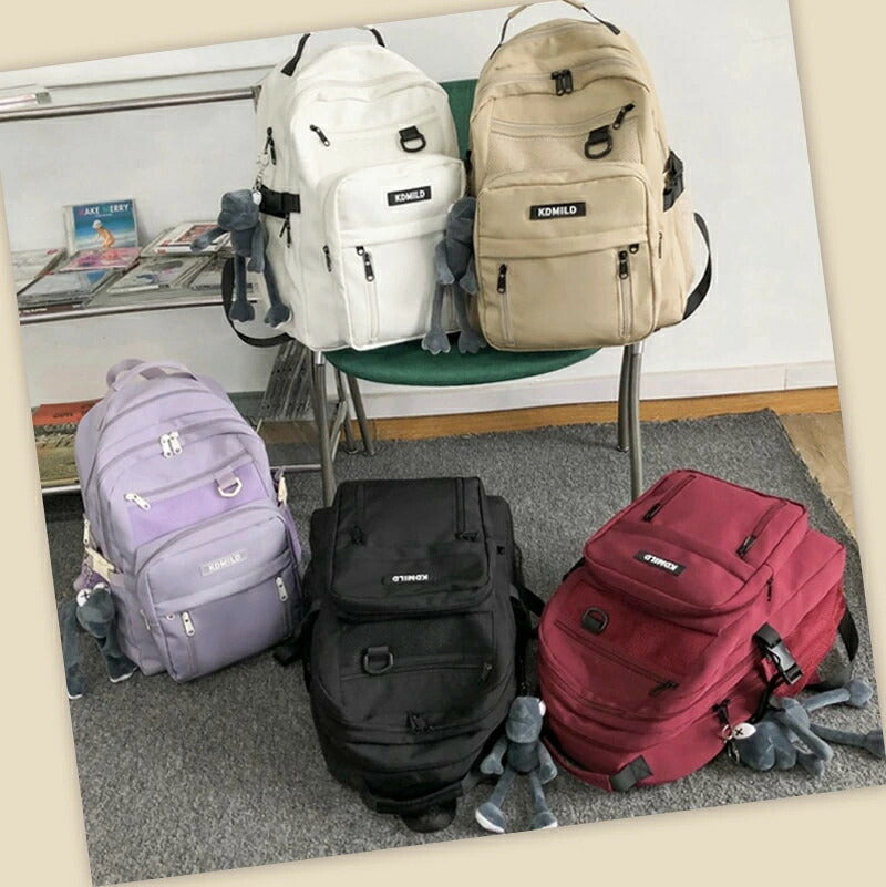 リュック リュックサック レディース バックパック メンズレディース ナイロン 大容量 軽量 撥水 A4 pc 2way ベルト付き 背面 ファスナー ポケットたくさん 男女兼用 通勤 通学 学生 高校生 スポーツ 人気 韓国  旅行 多機能 アウトドア 登山