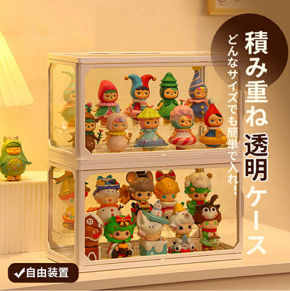 フィギュアケース 収納 高品質 コレクションケース 積み重ね可能 コレクション ボックス クリアケース 透明展示ケース 扉付き 組み立て式 透明 アクリル ケース ボックス コレクションケース コレクションボックス アクリル ケース