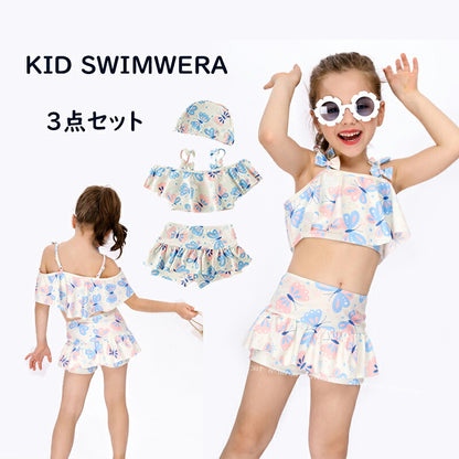 水着 キッズ 女の子 セパレート 夏にぴったり可愛い蝶々柄 送料無料水着　キッズ 水着 女の子 ベビー水着 ワンピース 赤ちゃん ビキニ ジュニア セパレート 可愛い水着　子供用 こども ジュニア 女児 女子 みずぎ水着 送料無料 身長80-140CM適用