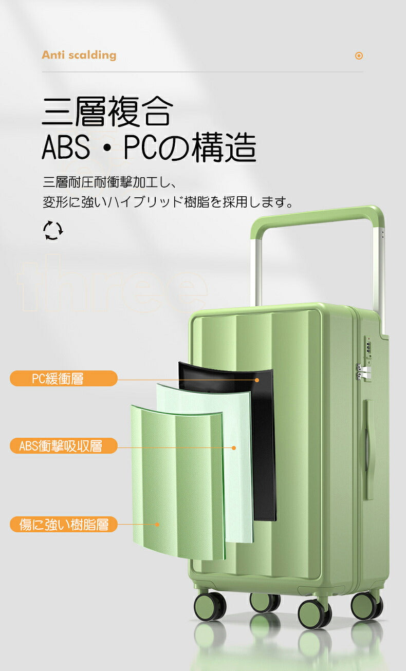スーツケース 機内持ち込み USBポート付き ファスナータイプ 前ポケット キャリーケース 前開き キャリーバッグ レディース かわいい Sサイズ Mサイズ トランク 泊まる 超軽 TSAロック搭載 大容量 2way 修学旅行