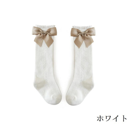 靴下 3足セット ソックス ハイソックス ロング 子供用靴下 子供 こども キッズ ベビー 男の子 女の子 膝下丈 ひざ下丈 ボーダー 黒 おもしろ おしゃれ 女児 幼稚園 女の子 小学生 通園 通学 メロー リボン 幼児 クルー丈 白