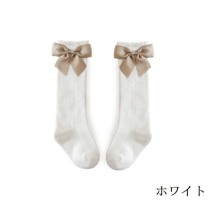 靴下 3足セット ソックス ハイソックス ロング 子供用靴下 子供 こども キッズ ベビー 男の子 女の子 膝下丈 ひざ下丈 ボーダー 黒 おもしろ おしゃれ 女児 幼稚園 小学生 通園 通学 メロー リボン クルー丈 白 女の子 幼児