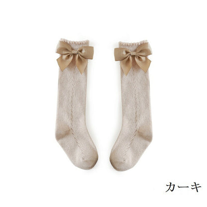 靴下 3足セット ソックス ハイソックス ロング 子供用靴下 子供 こども キッズ ベビー 男の子 女の子 膝下丈 ひざ下丈 ボーダー 黒 おもしろ おしゃれ 女児 幼稚園 小学生 通園 通学 メロー リボン クルー丈 白 女の子 幼児