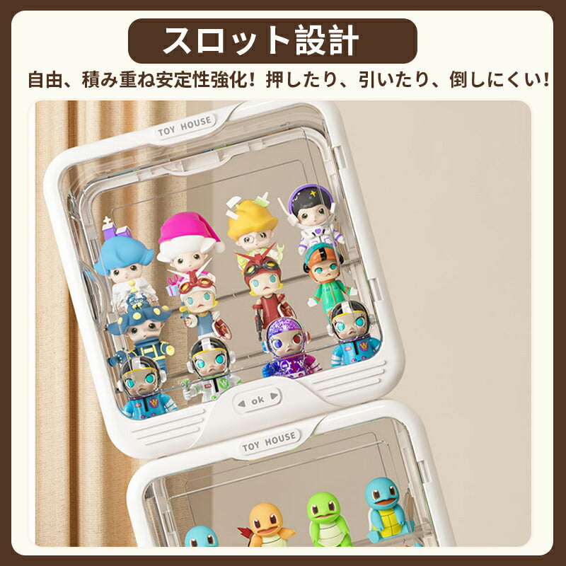 フィギュアケース 収納 高品質 クリアケース 透明展示ケース コレクションケース コレクション ボックス 積み重ね可能 扉付き 組み立て式 透明 アクリル ケーstorage-013