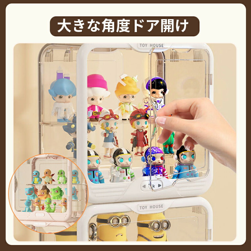 フィギュアケース 収納 高品質 クリアケース 透明展示ケース コレクションケース コレクション ボックス 積み重ね可能 扉付き 組み立て式 透明 アクリル ケーstorage-013