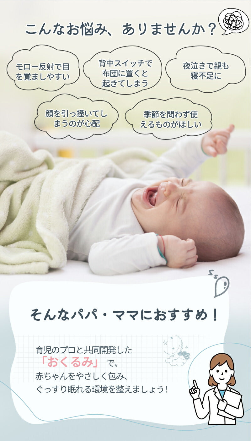 おくるみ スワドル ベビー コットン 赤ちゃん スリーパー 寝返り対策 安眠 夜泣き対策 モロー反射 寝かしつけ ベビー服 黄昏泣き  通気 敏感肌 静電気防止okurumi-005-1