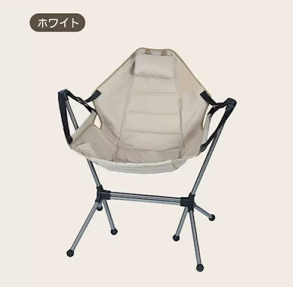 アウトドア イス ハンモック チェア 軽量 収束式 ゆらゆらハンモックチェア ヘッドレスト ミニまくら付き ドリンクホルダー サイドポケット 転倒防止ストッパー 収納バッグ付き リクライニング 椅子 焚火 BBQ キャンプ リラックス