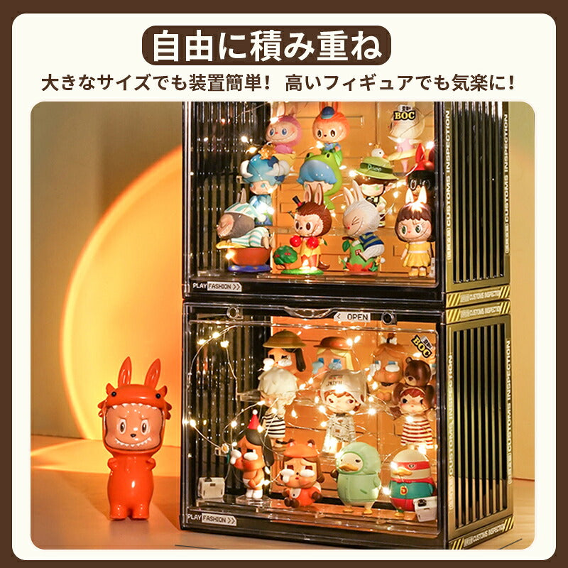 フィギュアケース 収納 高品質 アクリル ケース ボックス コレクションケース コレクション ボックス クリアケース 透明展示ケース 積み重ね可能 扉付き 組み立て式 透明 コレクションケース コレクションボックス アクリルケース
