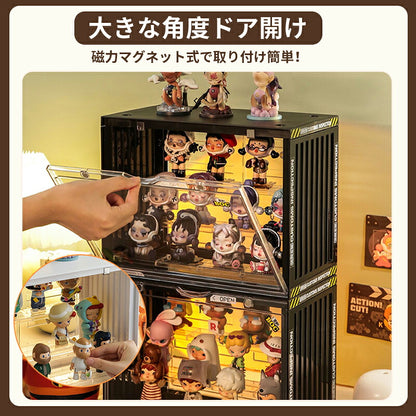 フィギュアケース 収納 高品質 アクリル ケース ボックス コレクションケース コレクション ボックス クリアケース 透明展示ケース 積み重ね可能 扉付き 組み立て式 透明 コレクションケース コレクションボックス アクリルケース