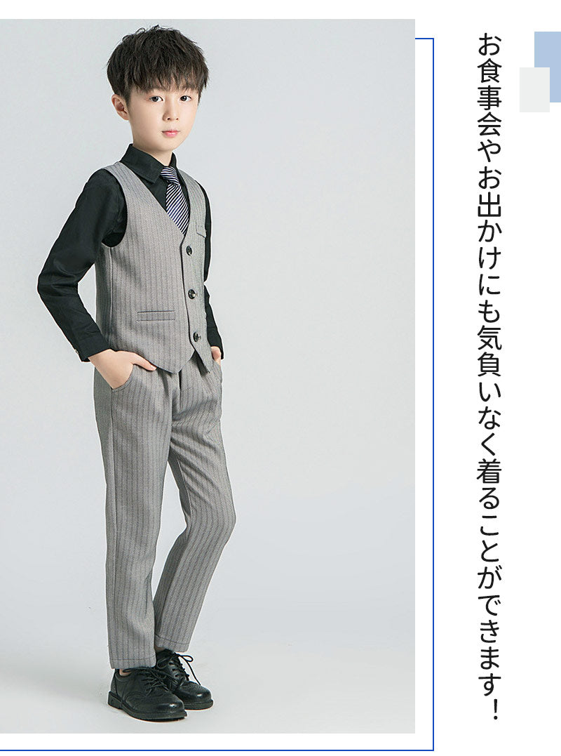 スーツ 男の子 5点セット フォーマル 子供スーツ 七五三 子供 入学式 子供服 卒業式 紳士服 キッズ 誕生日 入園kidssuit-0001