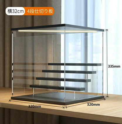 フィギュアケース LEDライト 収納 高品質 コレクションケース コレクション ボックス クリアケース 透明展示ケース 積み重ね可能 扉付き 組み立て式 透明 アクリル ケース コレクションボックス アクリルケース コレクションケース