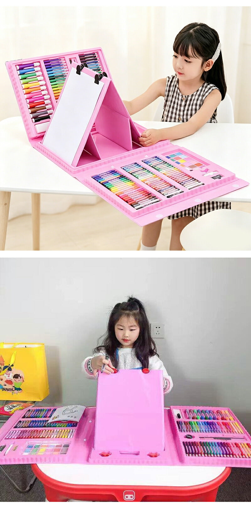お絵かきセット アートセット 大容量 キッズ 子供 女の子 男の子 知育玩具 文房具 色鉛筆 クレヨン クレパス 幼児 小学生 プレゼント 誕生日 クリスマス ギフト 入園 入学 おもちゃ 知育 幼児教育 落書き