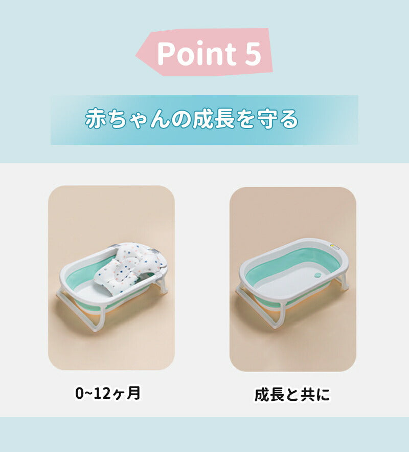 【クッション＆温度計付き】ベビーバス 折りたたみ クッション付き 子供用風呂 コンパクト バスタブ ベビー 新生児～５才 赤ちゃん 子ども お風呂用 ペット ペbabybath-001