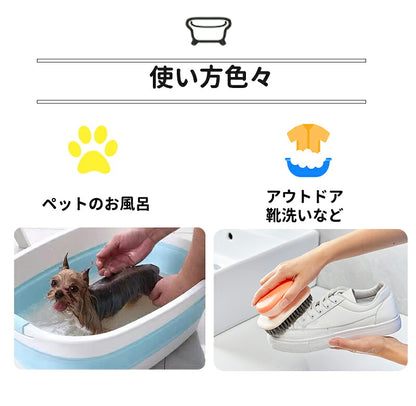 【クッション＆温度計付き】ベビーバス 折りたたみ クッション付き 子供用風呂 コンパクト バスタブ ベビー 新生児～５才 赤ちゃん 子ども お風呂用 ペット ペットバス 折たたみ 温度計 ペット用 洗濯カゴ 滑り止め加工 ベビー用品