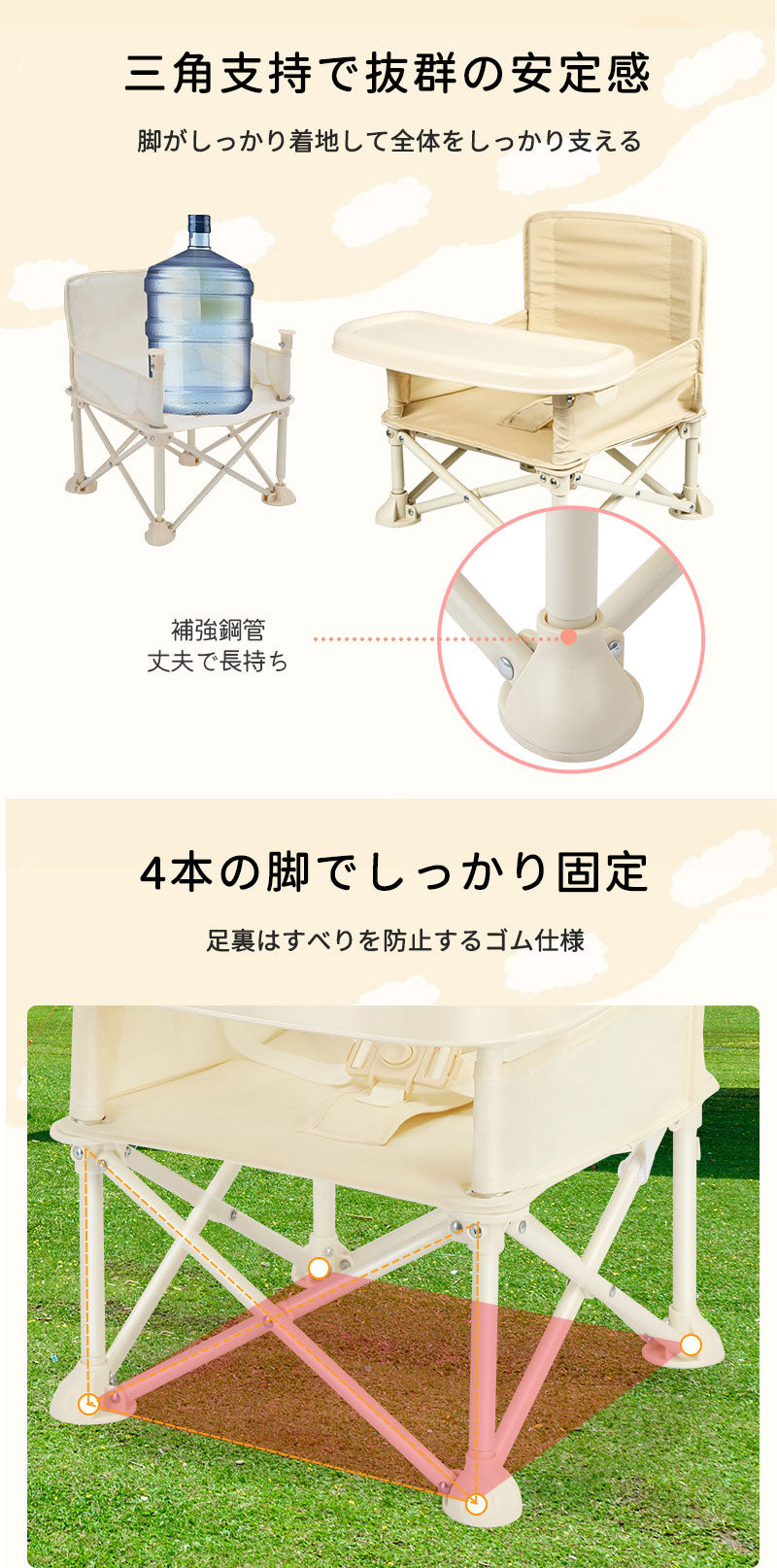 椅子 ベビーチェア テーブルチェア 日傘 ローチェア 赤ちゃん ピクニック 折りたたみ 子供 収納袋付き 保育園 キッズ テーブル付き アウトドア 持ち運び 幼babychair-003