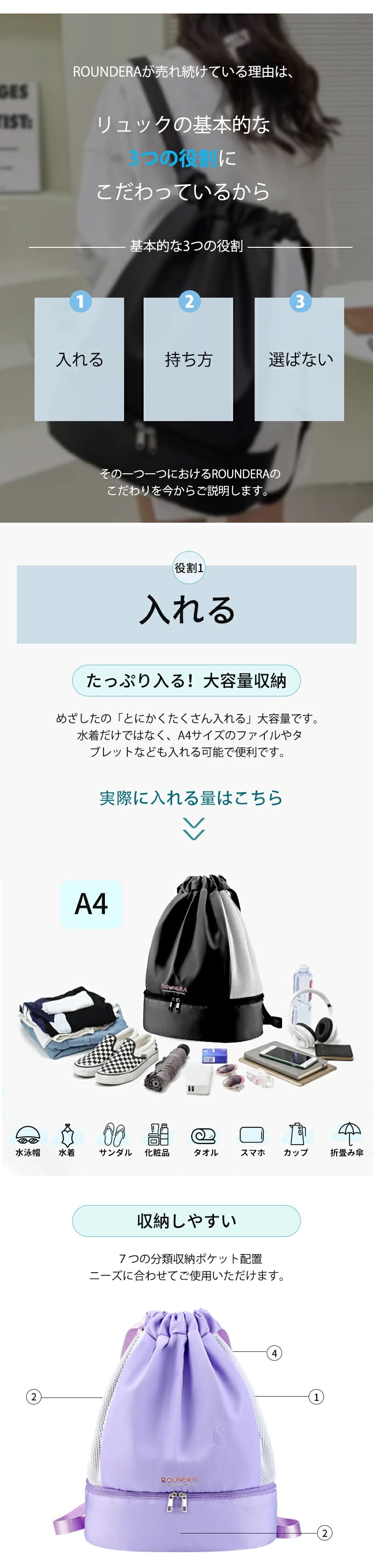 【強化版 】プールバッグ 女の子 乾湿分離 2層 軽量 プールバック キッズ スイムバッグ リュック 水泳バッグ ビーチバッグ ナップザック 子供 スイミングバッグ 水着 子ども プール 大人 中学生 スポーツバッグ 大容量 旅行
