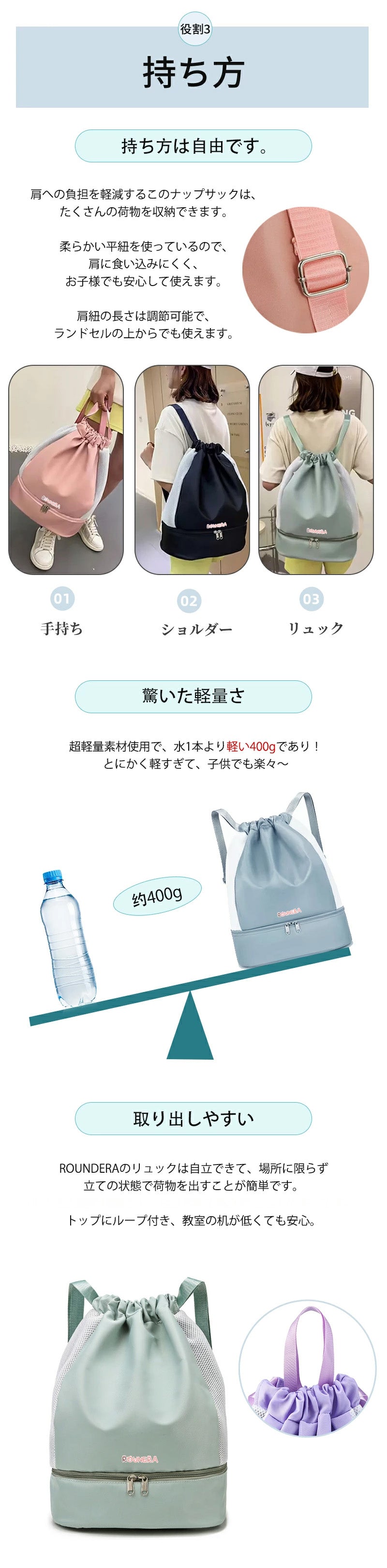 【強化版 】プールバッグ 女の子 乾湿分離 2層 軽量 プールバック キッズ スイムバッグ リュック 水泳バッグ ビーチバッグ ナップザック 子供 スイミングバッグ 水着 子ども プール 大人 中学生 スポーツバッグ 大容量 旅行