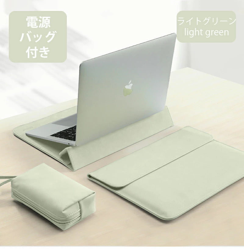 パソコンケース pcケース おしゃれ ノートパソコン ケース 2IN1 スタンド 多機能 耐衝撃 薄型 軽量 ノートパソコンバッグ 電源バッグ付き バッグ 15.6インチ パソコンカバー ケーブル PC収納 撥水 Macbook 8 10 Air 13.6 15.3インチ