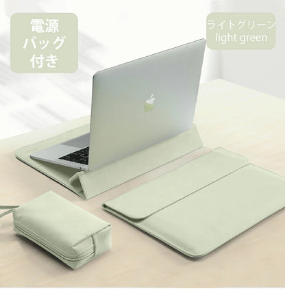 パソコンケース pcケース おしゃれ ノートパソコン ケース 2IN1 スタンド 多機能 耐衝撃 薄型 軽量 ノートパソコンバッグ 電源バッグ付き バッグ 15.6インチ パソコンカバー ケーブル PC収納 撥水 Macbook 8 10 Air 13.6 15.3インチ
