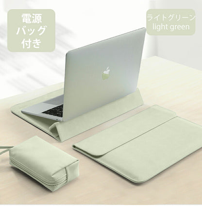 パソコンケース pcケース おしゃれ ノートパソコン ケース 2IN1 スタンド 多機能 耐衝撃 薄型 軽量 ノートパソコンバッグ 電源バッグ付き バッグ 15.6インチ パソコンカバー ケーブル PC収納 撥水 Macbook 8 10  Air 13.6 15.3インチ