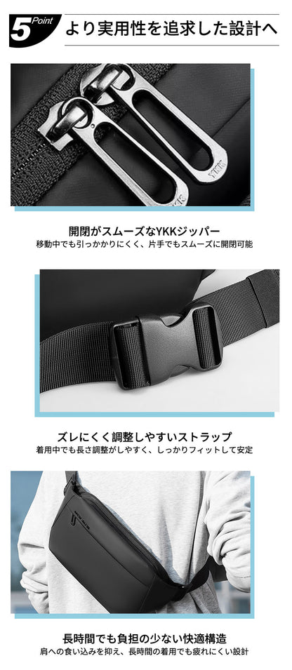 ボディバッグ ショルダーバッグ ウエストポーチ ウエストバッグ 斜めがけバッグ 斜め掛けバッグ スリングバッグ ワンショルダーバッグ 小さめ 小さい 防水 大容量 メンズ 男性 レディース 大人