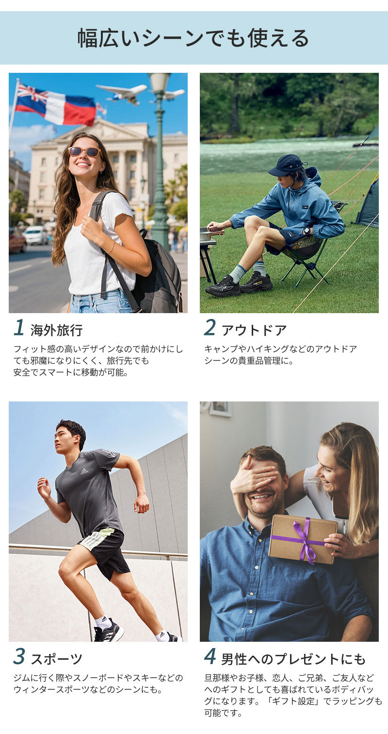 ボディバッグ ショルダーバッグ ウエストポーチ ウエストバッグ 斜めがけバッグ 斜め掛けバッグ スリングバッグ ワンショルダーバッグ 小さめ 小さい 防水 大容量 メンズ 男性 レディース 大人