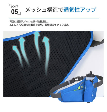 ランニングポーチ ウエストポーチ ランニングバッグ 軽快ランポーチ 揺れない 軽量 撥水 スマホ ボトル ペットボトル ウォーキング ジョギング マラソン ランニング スポーツ メンズ レディース ジョギングポーチ ボディバッグ