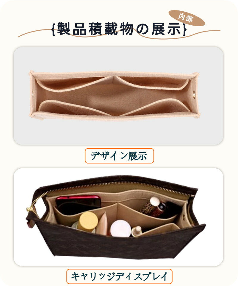 バッグインバッグ LVバッグインバッグ 収納力抜群 大容量 ポケット付き バッグ オーガナイザー 軽量 自立 形崩れ防止 ファスナー Bag in Bag 収納baginbag-2412