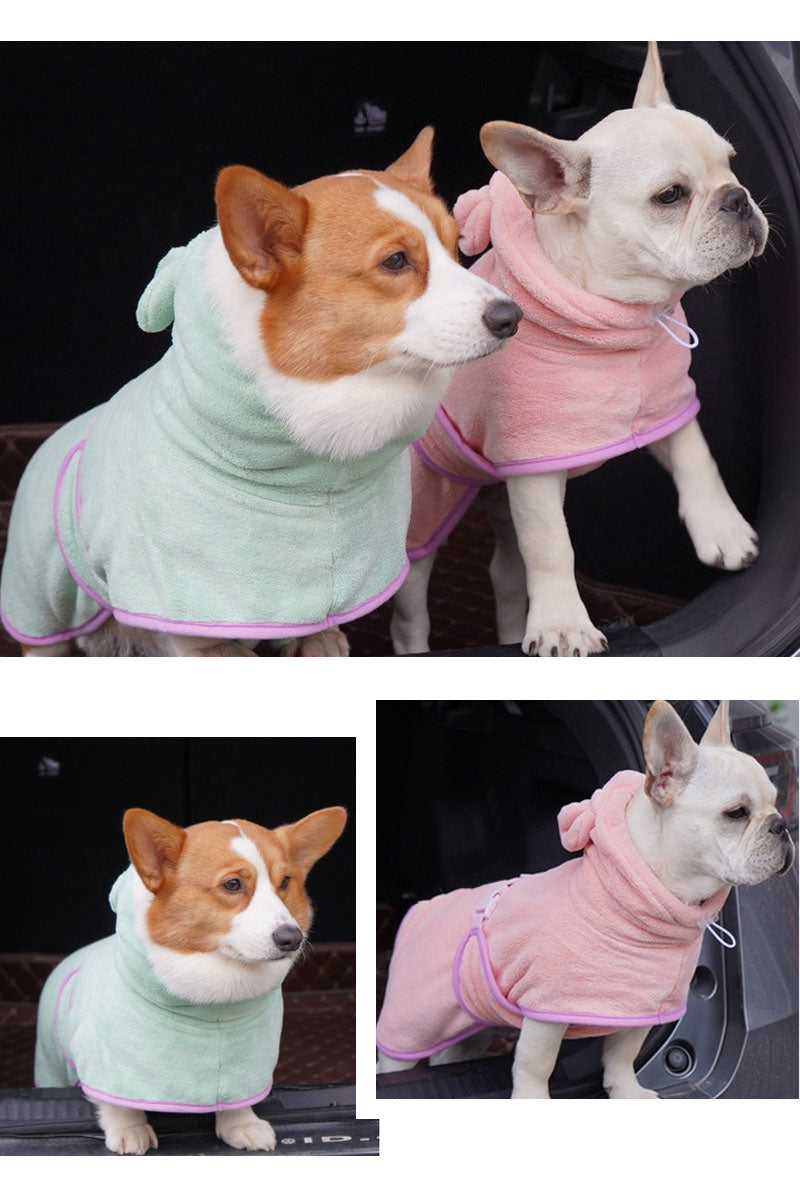バスローブ ペット用 犬用バスタオル 超吸水 着れるバスタオル 犬 猫用 可愛い耳付き 猫用タオル 調整可能 猫 体拭き タオル お風呂上がり 水泳 速乾 体拭き用タオル 小中大型犬 柔らかい ふわふわ 暖かい XS S M L XL 5色