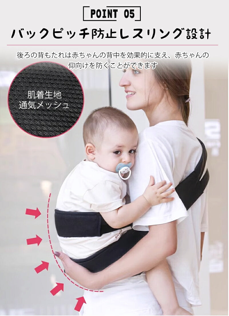 抱っこ紐 コンパクト 抱っこひも サポートバッグ スリング 抱っこ セカンド  おでかけ 片手抱っこ 出産準備 出産祝い プレゼント おしゃれ 簡単 スマート 斜め掛け ベビーキャリア 肩キャリア ヒップシート 20kg 抱っこサポート キッズ